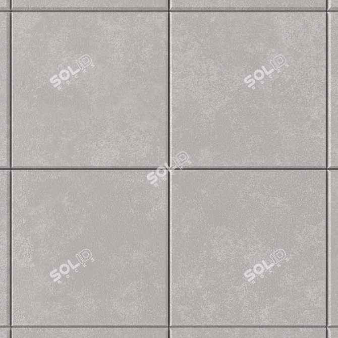 NORD Grey Concrete Wall Tiles Set 3D model image 2