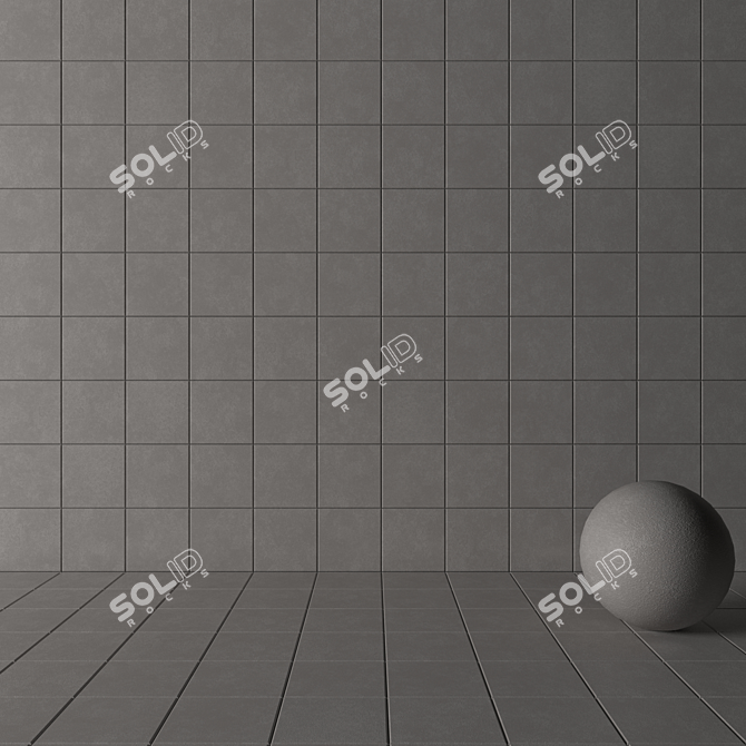 NORD Grey Concrete Wall Tiles Set 3D model image 3