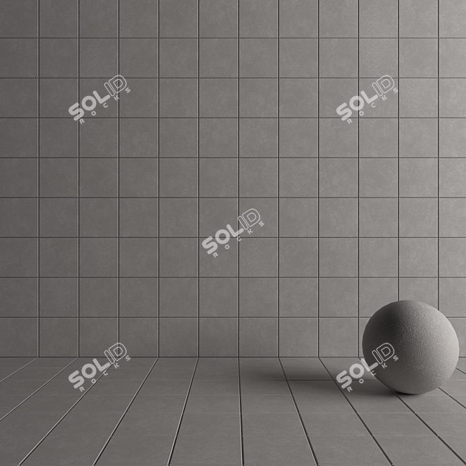 NORD Grey Concrete Wall Tiles Set 3D model image 4