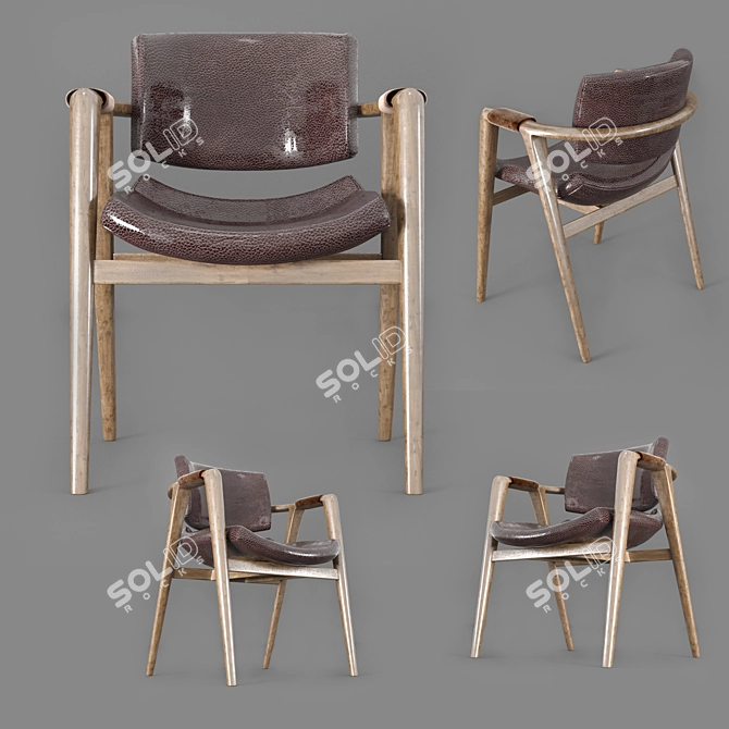 Elegant Seotox Leather Chair 3D model image 2