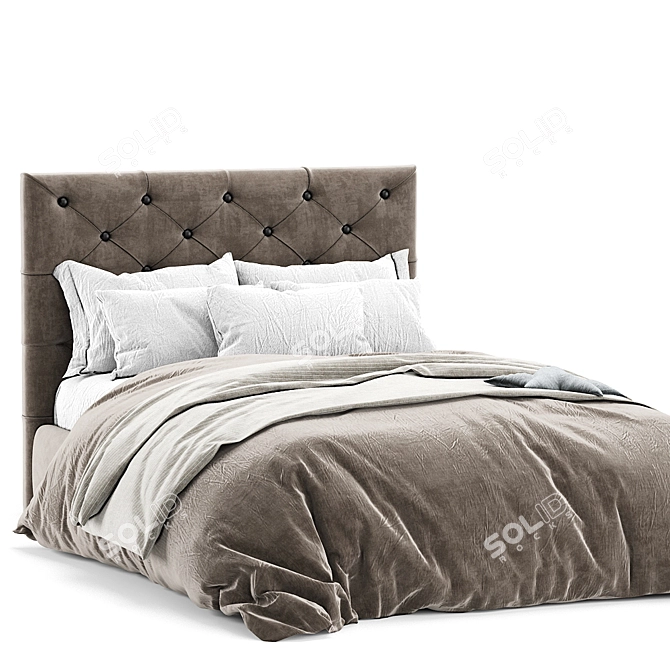 Elegant Kingston Queen Bed 3D model image 3