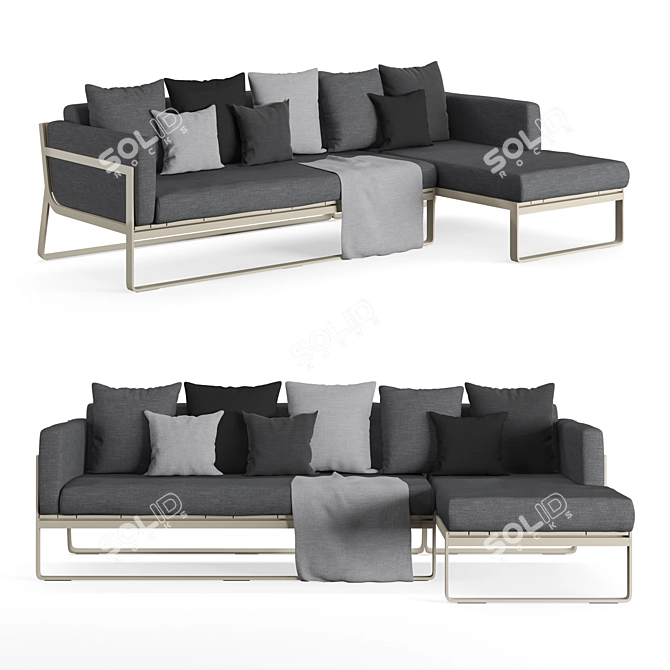 Gandia Blasco Flat Sofa: Elegant Bronze Frame & Versatile Modular Design 3D model image 1