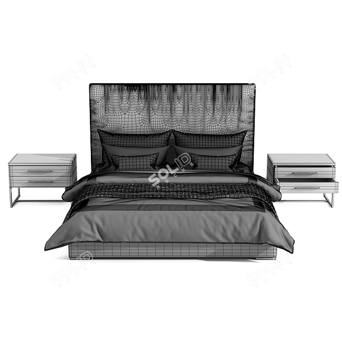 RH Lawson King Size Panel Bed 3D model image 4