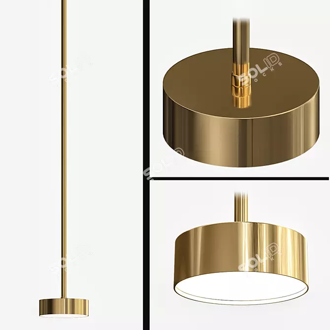 Golden Glow Lamp 3D model image 1