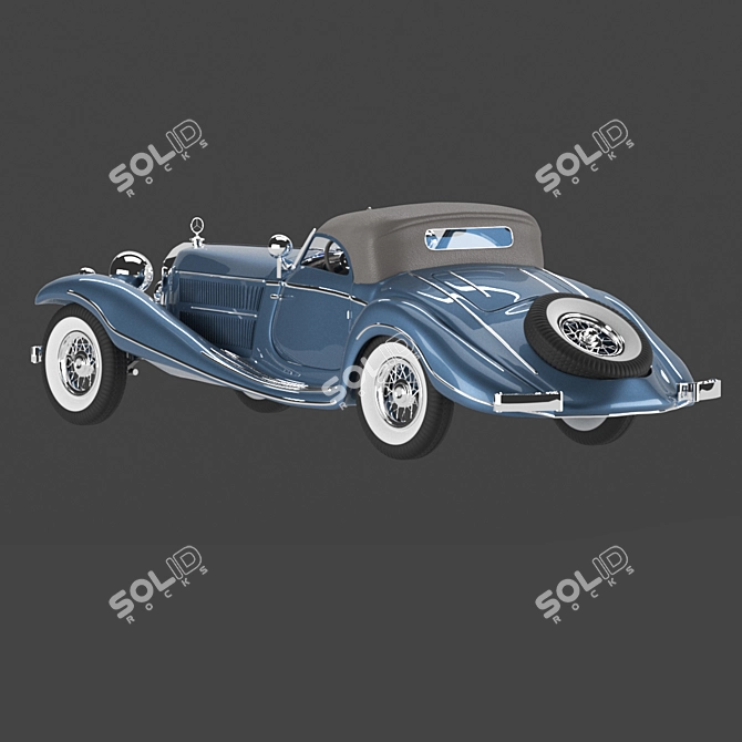 Classic Mersedes 540k Blueprint 3D model image 2