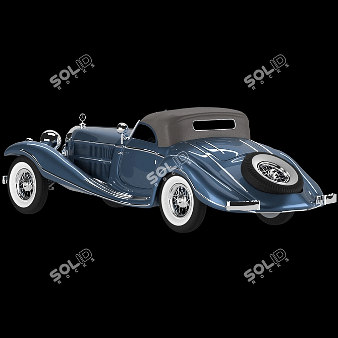 Classic Mersedes 540k Blueprint 3D model image 6