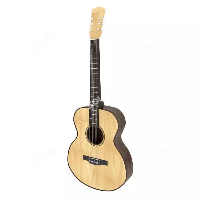 3D Classic Guitar Model 3D model image 1