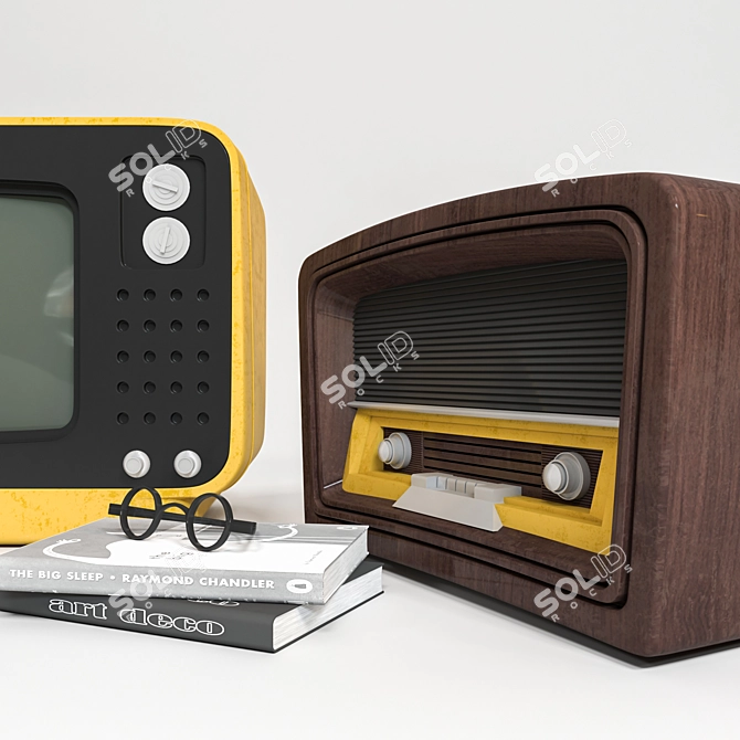 Vintage Audio Decor Set 3D model image 2