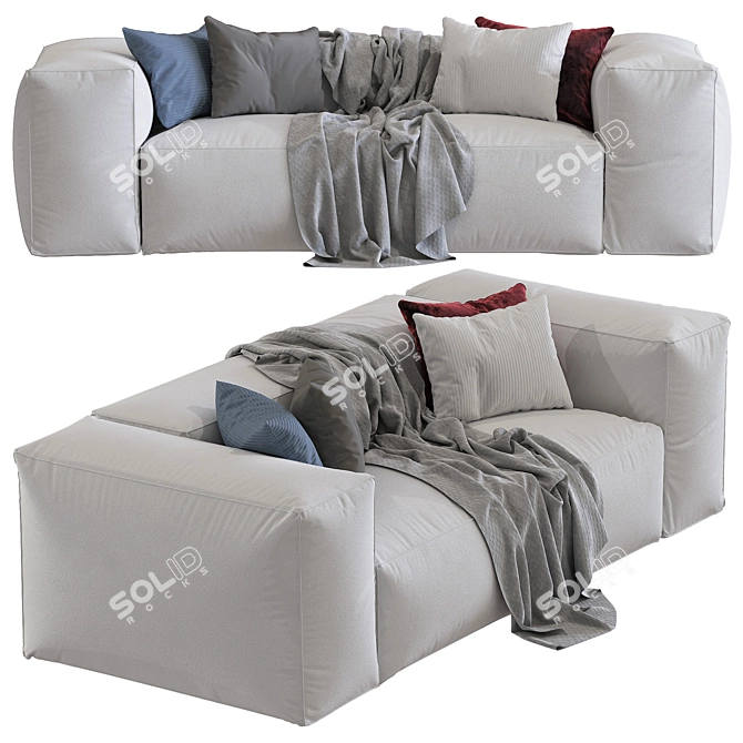 Modular Garden Sofa: Mediterranean Comfort 3D model image 1