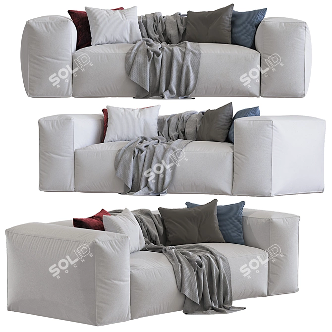 Modular Garden Sofa: Mediterranean Comfort 3D model image 2