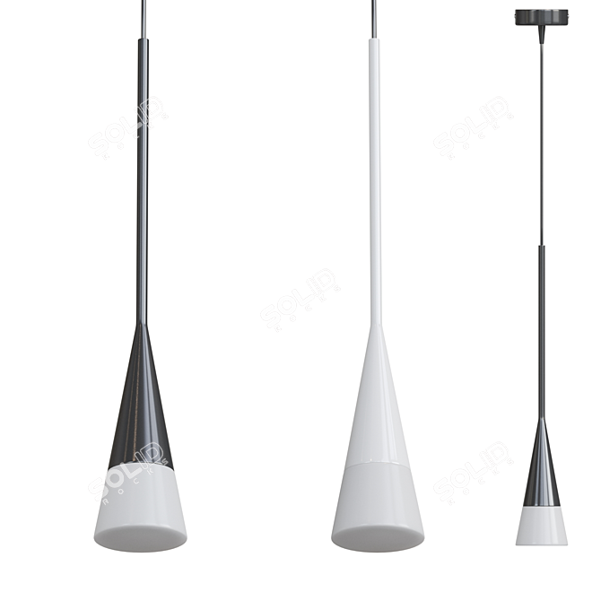 Elegant Cone Pendant Lamp 3D model image 1