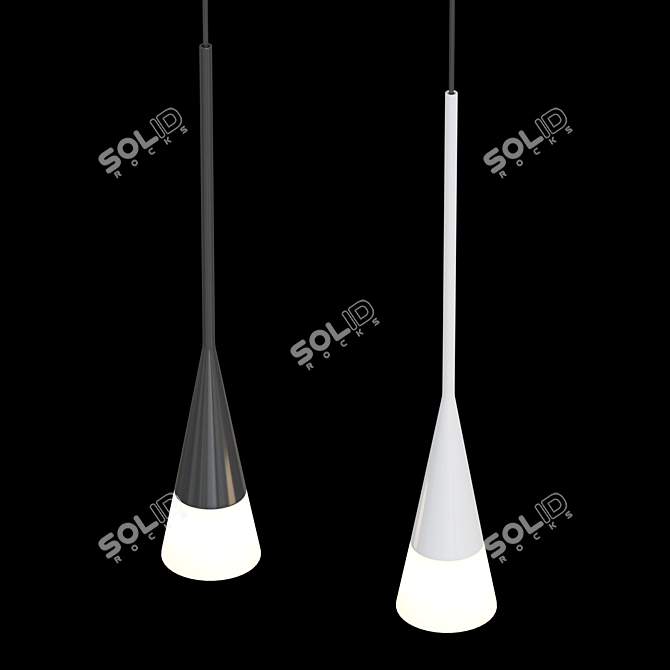 Elegant Cone Pendant Lamp 3D model image 2