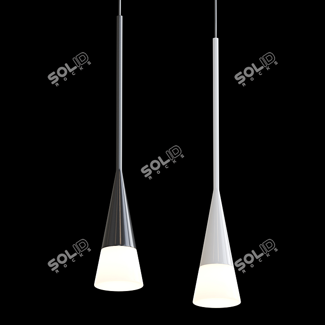 Elegant Cone Pendant Lamp 3D model image 3