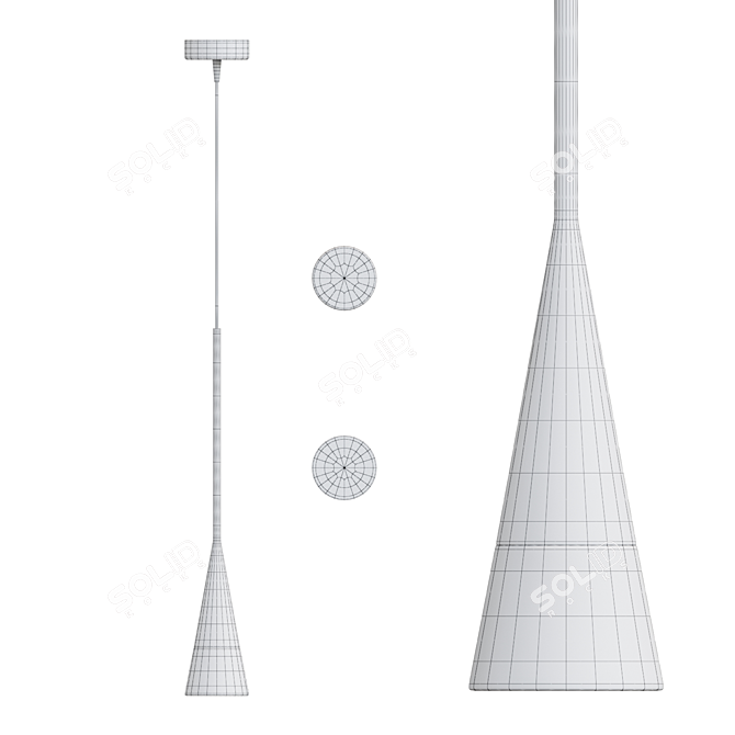 Elegant Cone Pendant Lamp 3D model image 4