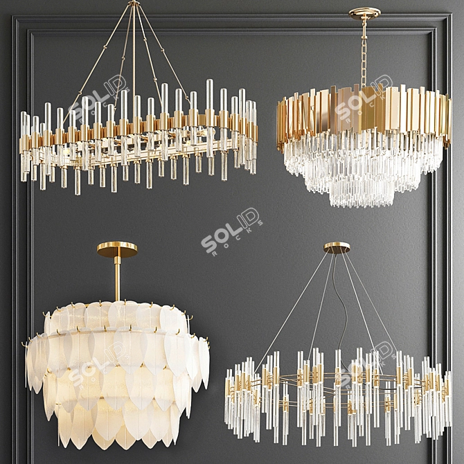 Glamorous Chandelier Collection: Exquisite Elegance 3D model image 1