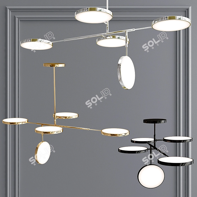 Modern Brass Pendants Collection 3D model image 2