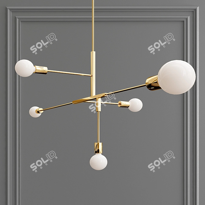 Modern Brass Pendants Collection 3D model image 4