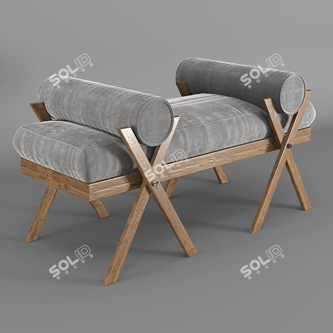Outdoor Folding Camp Bench 3D model image 1