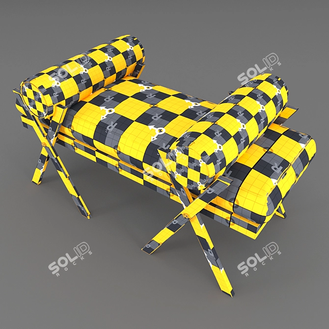 Outdoor Folding Camp Bench 3D model image 4