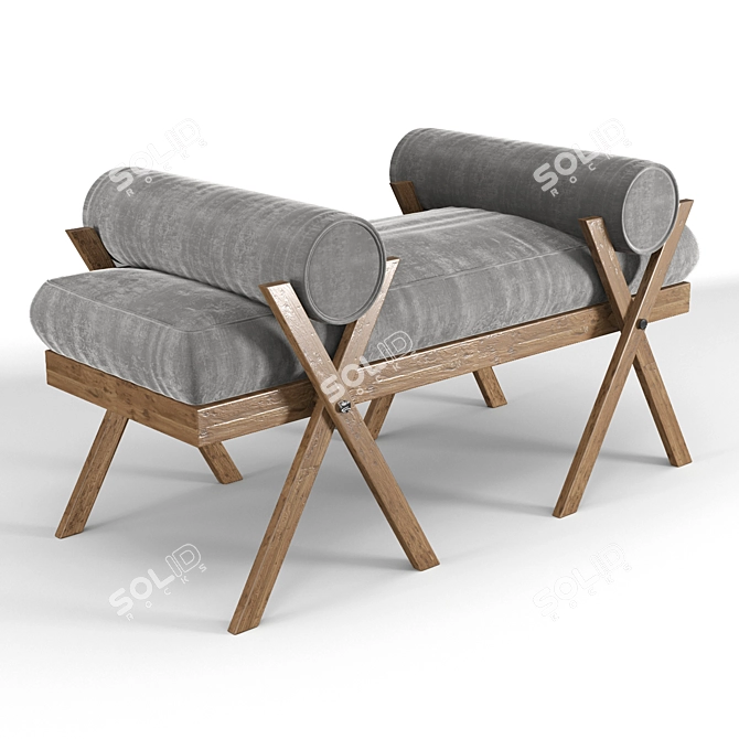 Outdoor Folding Camp Bench 3D model image 5