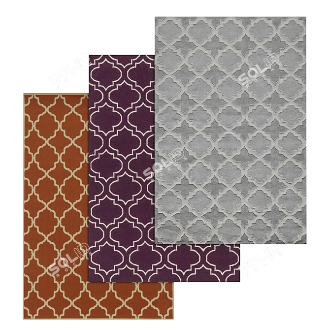 Luxury Carpet Set: High-Quality Textures 3D model image 1