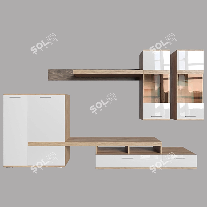 Modern Wall Unit "Denver 3D model image 1