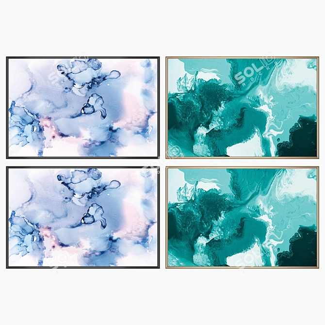 Versatile Wall Art Set: 2 Paintings, 4 Frame Options 3D model image 2