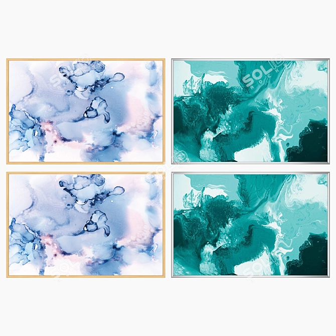 Versatile Wall Art Set: 2 Paintings, 4 Frame Options 3D model image 3