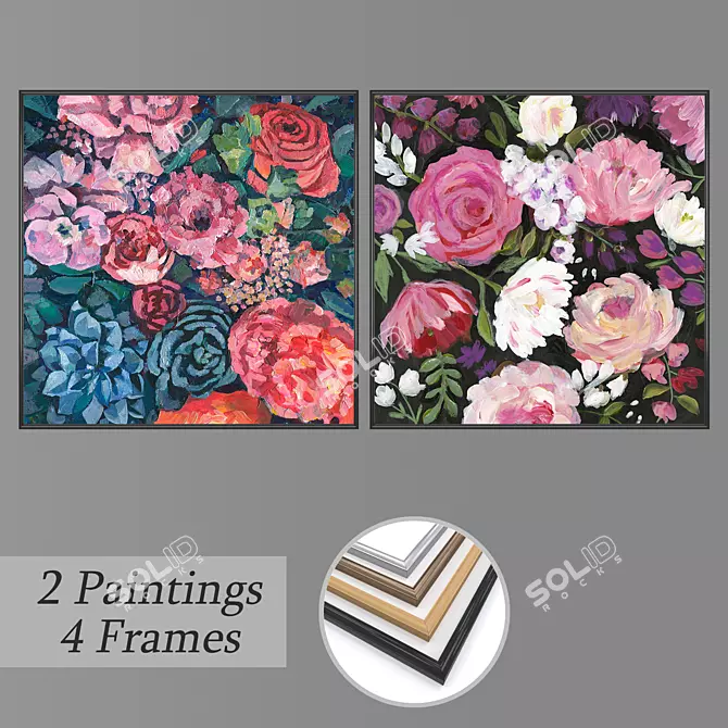 Versatile Set of Wall Paintings 3D model image 1