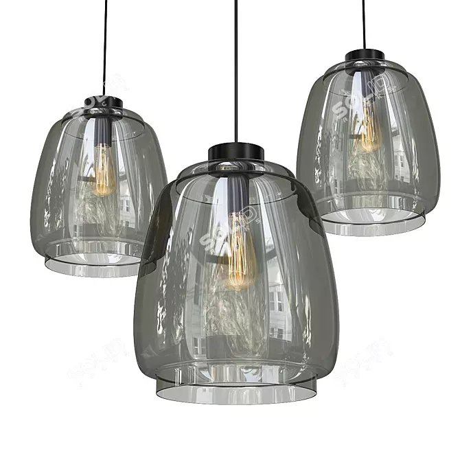 Pilar Pendant Light: Modern Elegance 3D model image 1