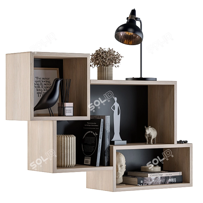 Elegant Shelf Decor Set 3D model image 2
