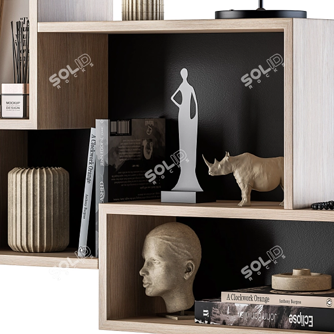 Elegant Shelf Decor Set 3D model image 3