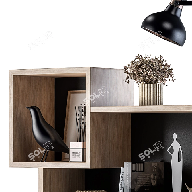 Elegant Shelf Decor Set 3D model image 4