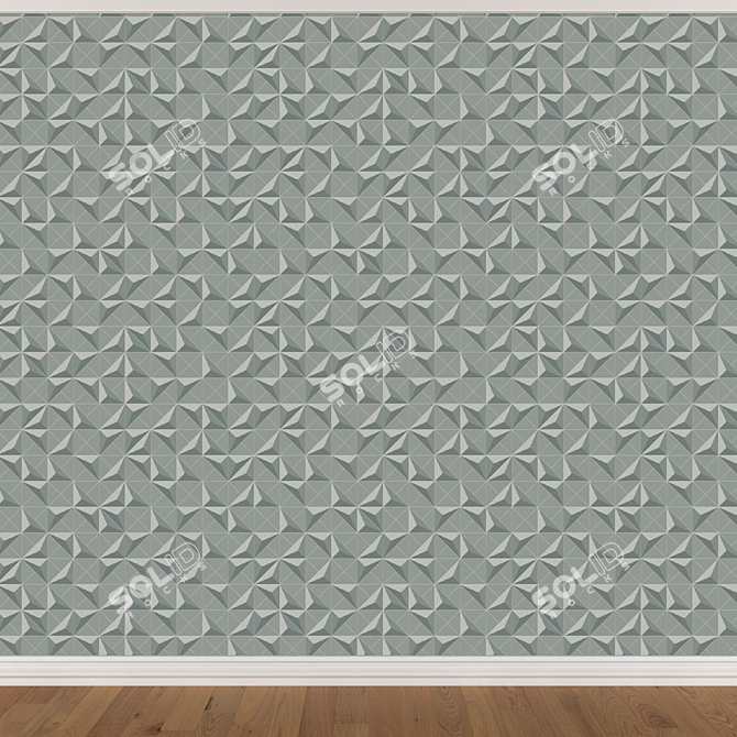 Seamless Wallpaper Set: 3 Colors 3D model image 2