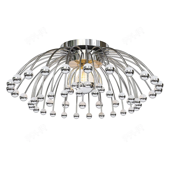 "Peacock Feather Glass Pendant 3D model image 1