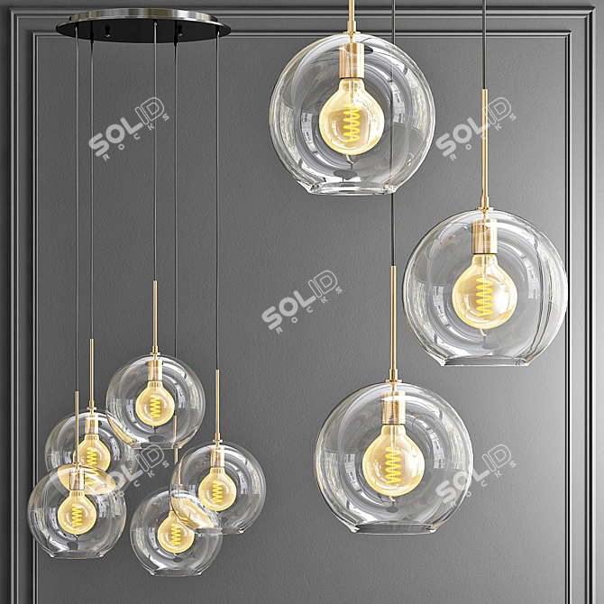 Eichholtz Tango 5-Light Chandelier 3D model image 1