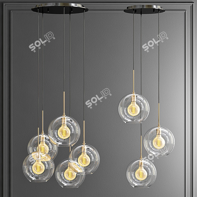 Eichholtz Tango 5-Light Chandelier 3D model image 2