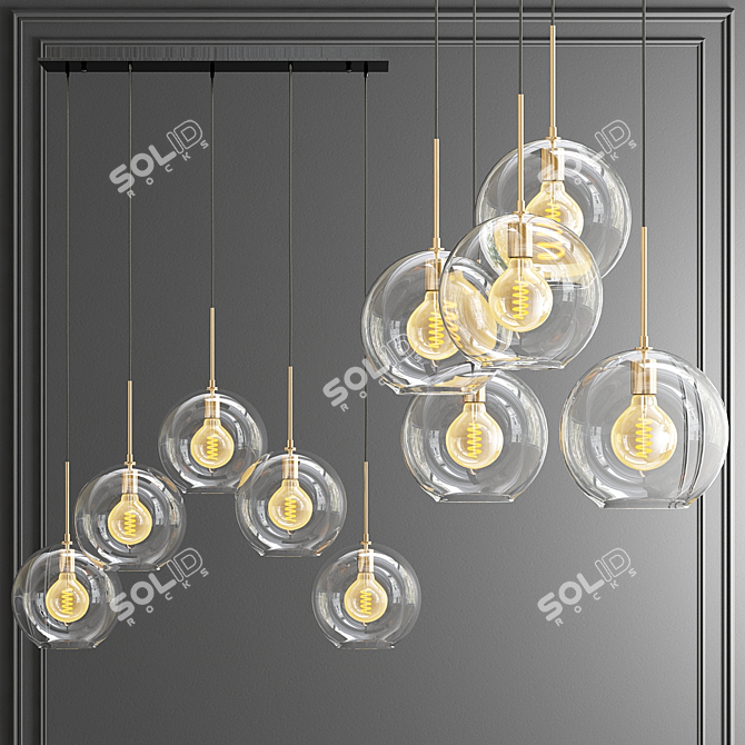 Eichholtz Tango 5-Light Chandelier 3D model image 3