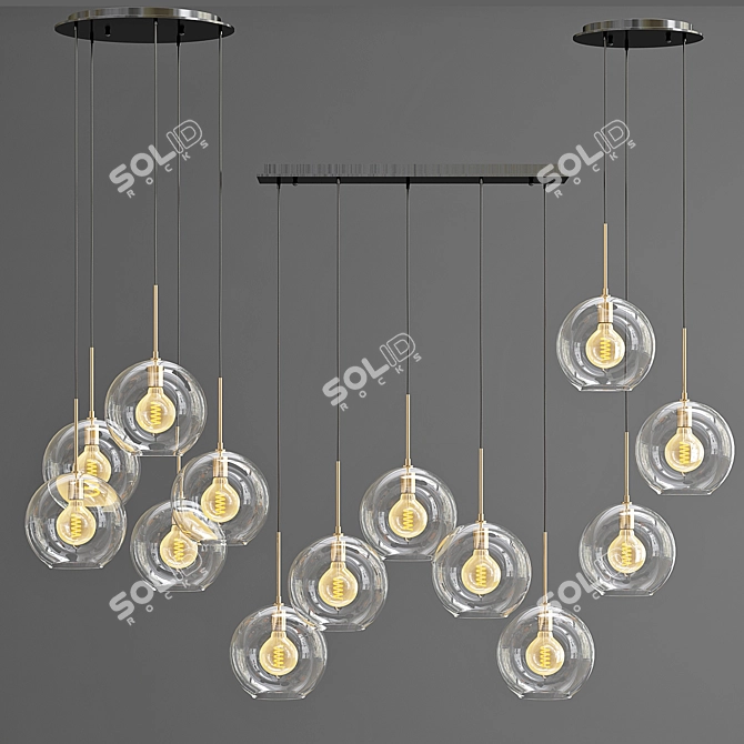 Eichholtz Tango 5-Light Chandelier 3D model image 4