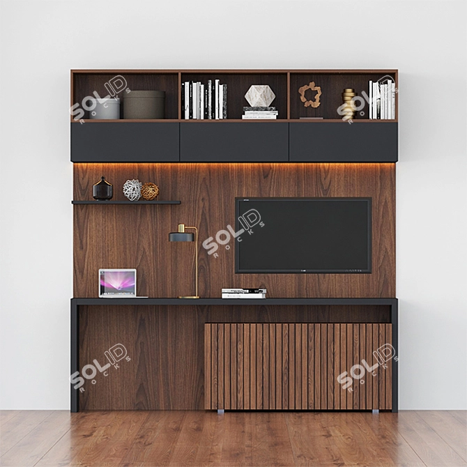  Modern TV Stand 2200mm - V-Ray Compatible 3D model image 1