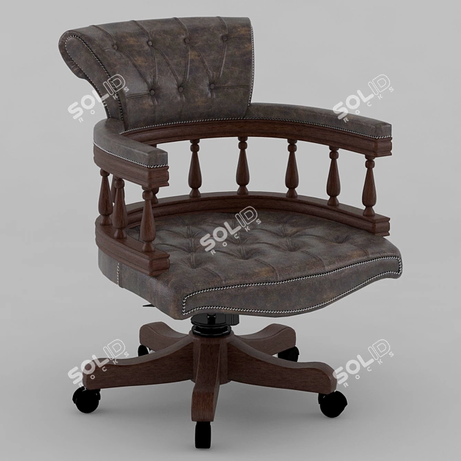 Title: Nautical Captain's Swivel Chair 3D model image 1