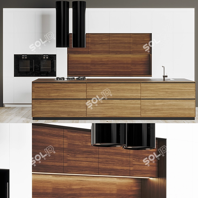 Modern Kitchen Model for 3dsmax & V-ray 3D model image 3