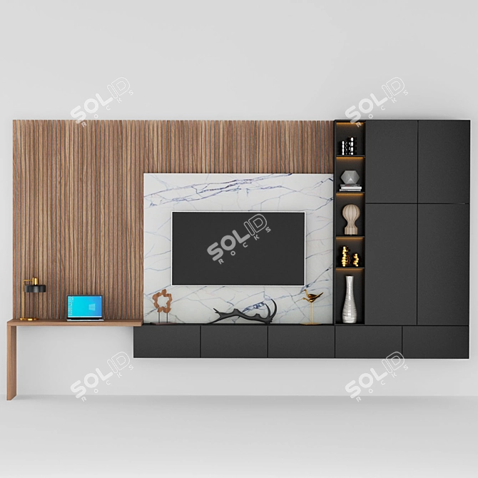 Modern TV Stand - Elegant and Functional 3D model image 1