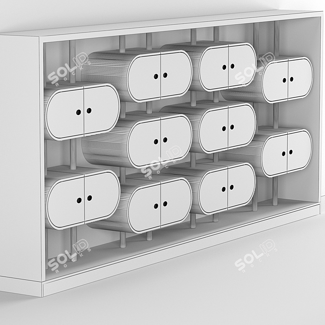 Elliptical Modular Cabinet 3D model image 3