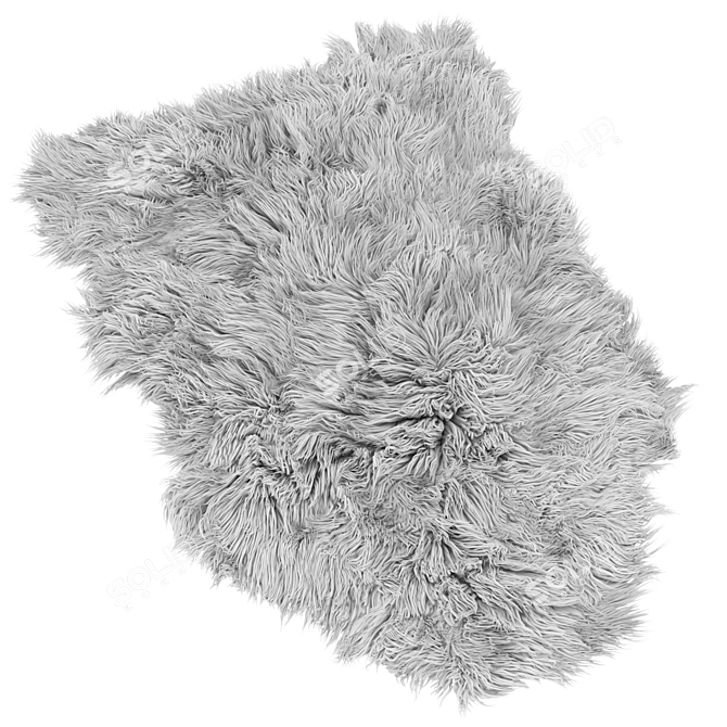 Luxurious Frost Fur Room Rug 3D model image 4