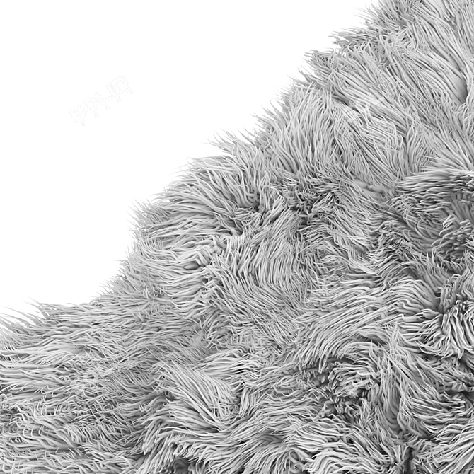 Luxurious Frost Fur Room Rug 3D model image 5