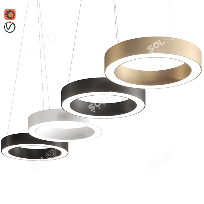 Apollo Pendant Lamp: Sleek LED Aluminum Design 3D model image 1