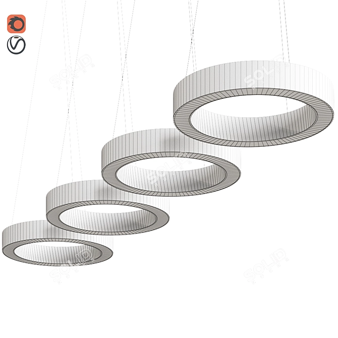 Apollo Pendant Lamp: Sleek LED Aluminum Design 3D model image 2