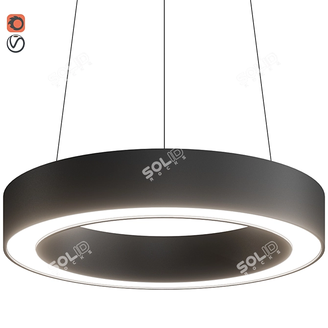 Apollo Pendant Lamp: Sleek LED Aluminum Design 3D model image 3