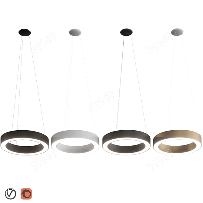 Apollo Pendant Lamp: Sleek LED Aluminum Design 3D model image 5